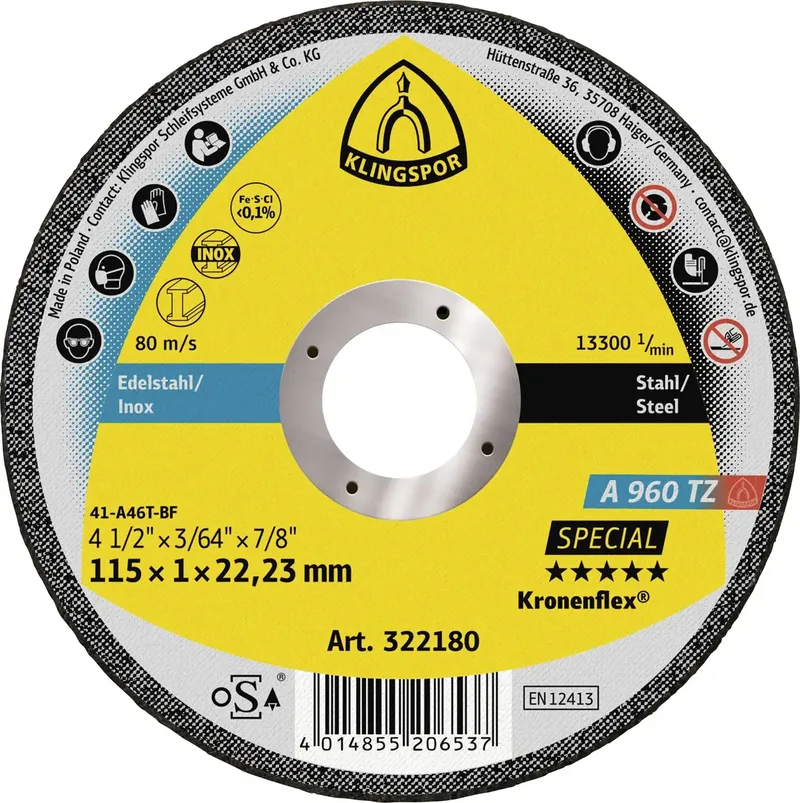 A 960 TZ Special 322180 Separationspår rakt 115 mm 22.23 mm 25 st från Klingspor – produktbild
