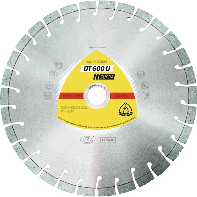 Diamanttrennscheibe DT 600 U Supra D.350mm Bohr.20mm 10mm 24mm van Klingspor – productafbeelding