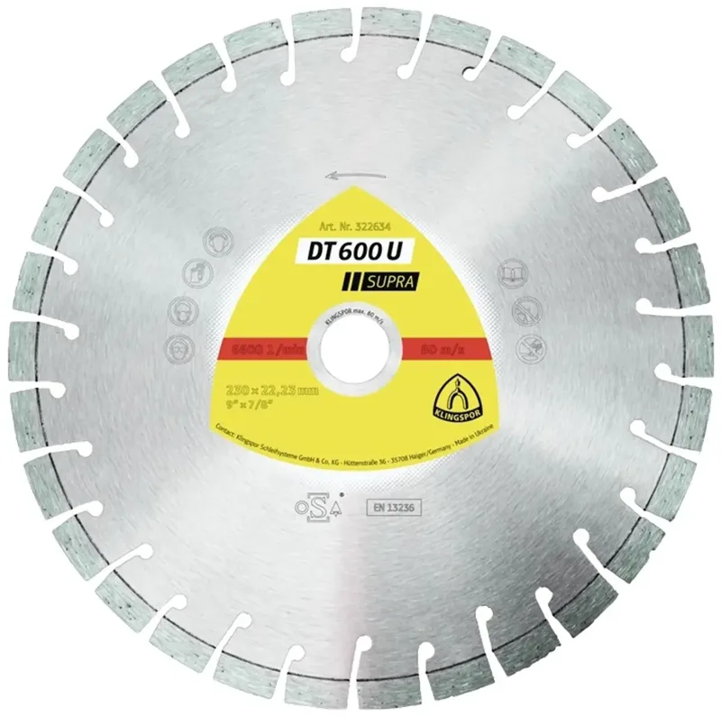Diamanttrennscheibe DT 600 U Supra für Beton Kalksandstein Kurzverzahnung 125 x 2,4 x 22,23 mm van Klingspor – productafbeelding