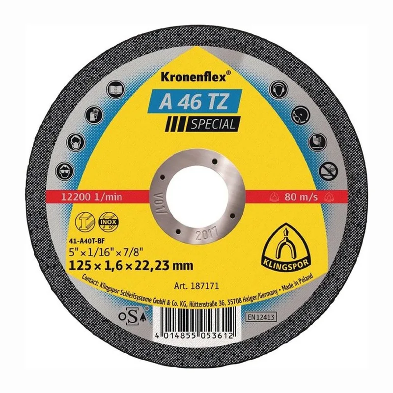 Doorslijpschijf A 46 TZ Special Ø 180 x 1,6 mm recht - 221161 de Klingspor – image du produit