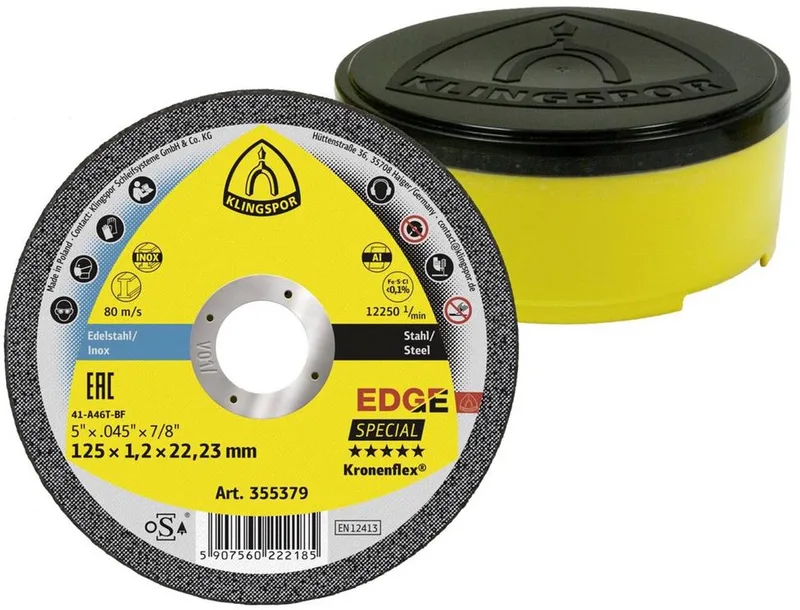 EDGE Special 355379 Doorslijpschijf recht 125 mm 25 stuk(s) RVS, Staal, Aluminium de Klingspor – image du produit