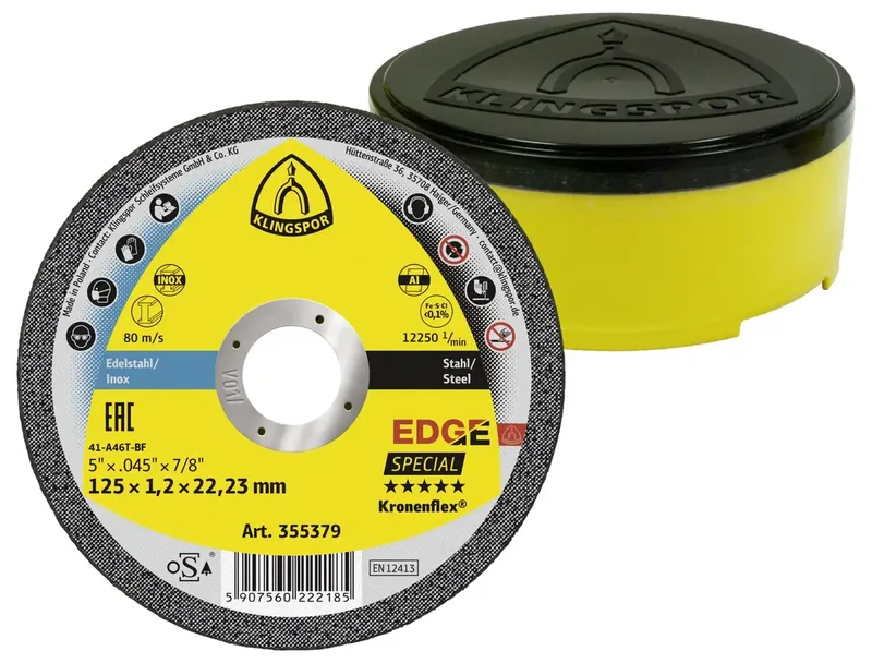 EDGE Special 355380 Trennscheibe gerade 115 mm 25 St. Edelstahl, Stahl, Aluminium von Klingspor – Produktbild