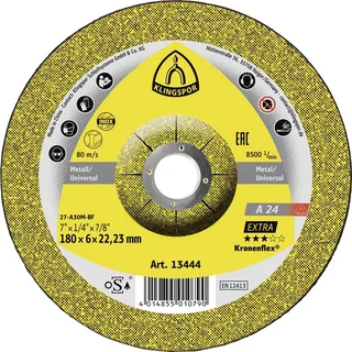 Klingspor 13444 A 24 Extra Disque à ébarber à moyeu déporté Diamètre 180 mm Ø de perçage 22.23 mm acier 10 pc(s) de Klingspor – image du produit 1 sur 2