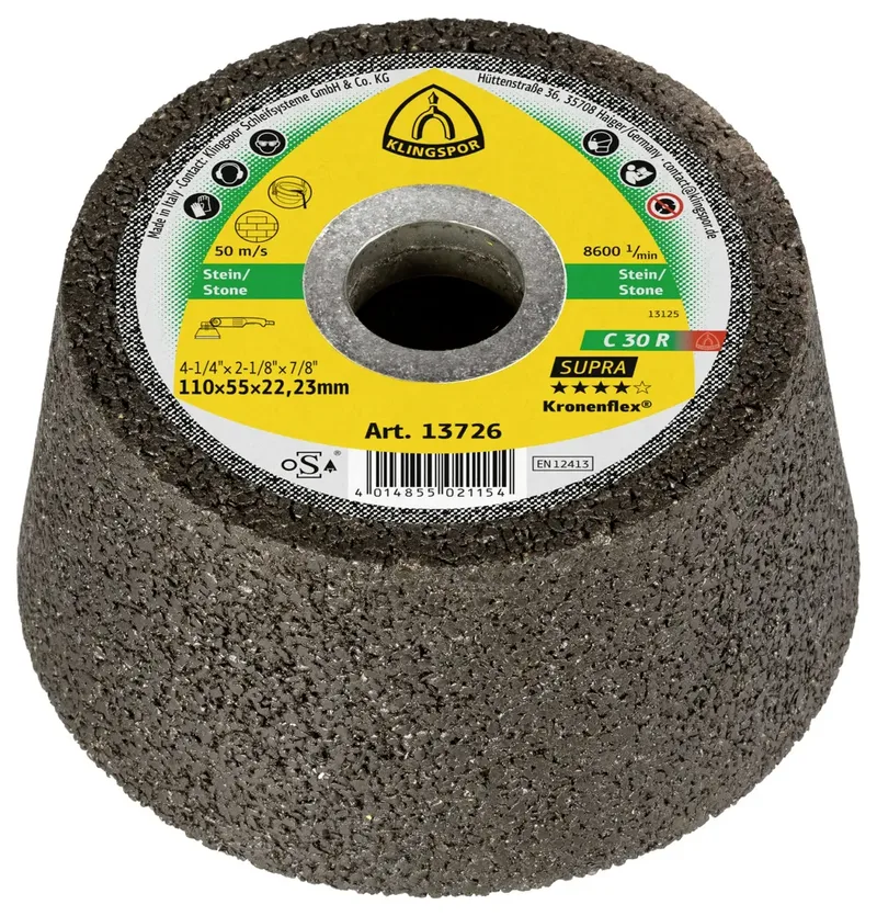Klingspor 13726 C 30 R Schleiftopf, 110 x 55 x 22,23 mm gekröpft C 30 R Supra 11 cm 6 St. de Klingspor – image du produit