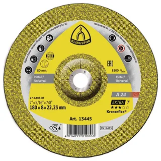 Klingspor 13794 A 24 Extra T Schruppscheibe Durchmesser 180 mm Bohrungs-Ø 22.23 mm Metall 10 St. de Klingspor – image du produit 1 sur 2