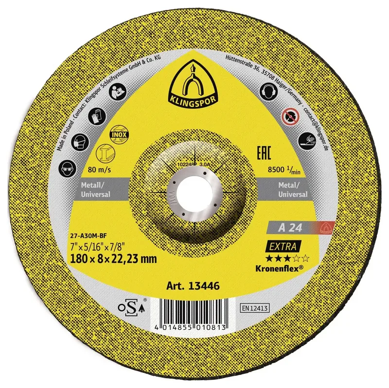 Klingspor 189004 A 24 Extra Schruppscheibe Durchmesser 100 mm Bohrungs-Ø 16 mm Metall 10 St. by Klingspor – product image 1 of 2