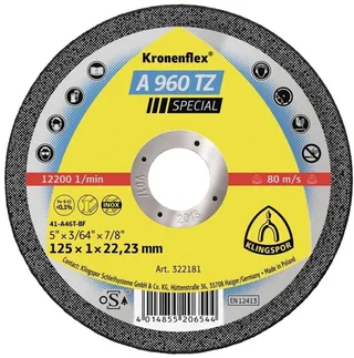 A 960 TZ Special 322181 Trennscheibe gerade 125 mm 25 St. Edelstahl von Klingspor – Produktbild 1 von 2