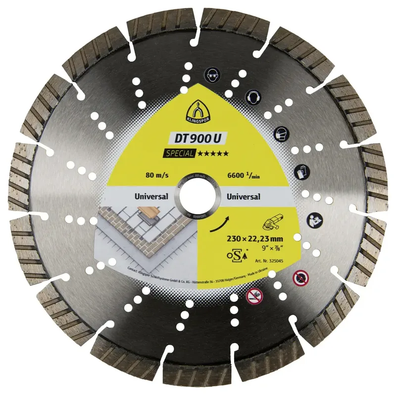 Klingspor 325028 DT 900 U Special Diamanttrennscheibe Durchmesser 180 mm Bohrungs-Ø 22.23 mm Baustellenmaterialien, Beton, universal, Altbeton, armiert de Klingspor – image du produit