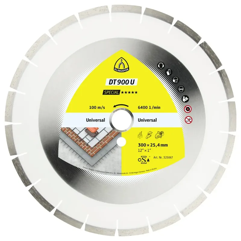 Klingspor 325053 DT 900 U Special Diamanttrennscheibe Durchmesser 300 mm Bohrungs-Ø 25.4 mm Baustellenmaterialien, Beton, universal, Altbeton, armiert de Klingspor – image du produit