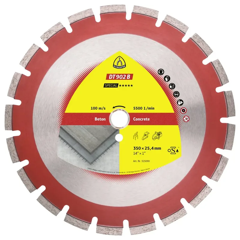 Klingspor 325058 DT 902 B Special Diamanttrennscheibe Durchmesser 300 mm Bohrungs-Ø 25.4 mm Altbeton, armiert 1 St. de Klingspor – image du produit