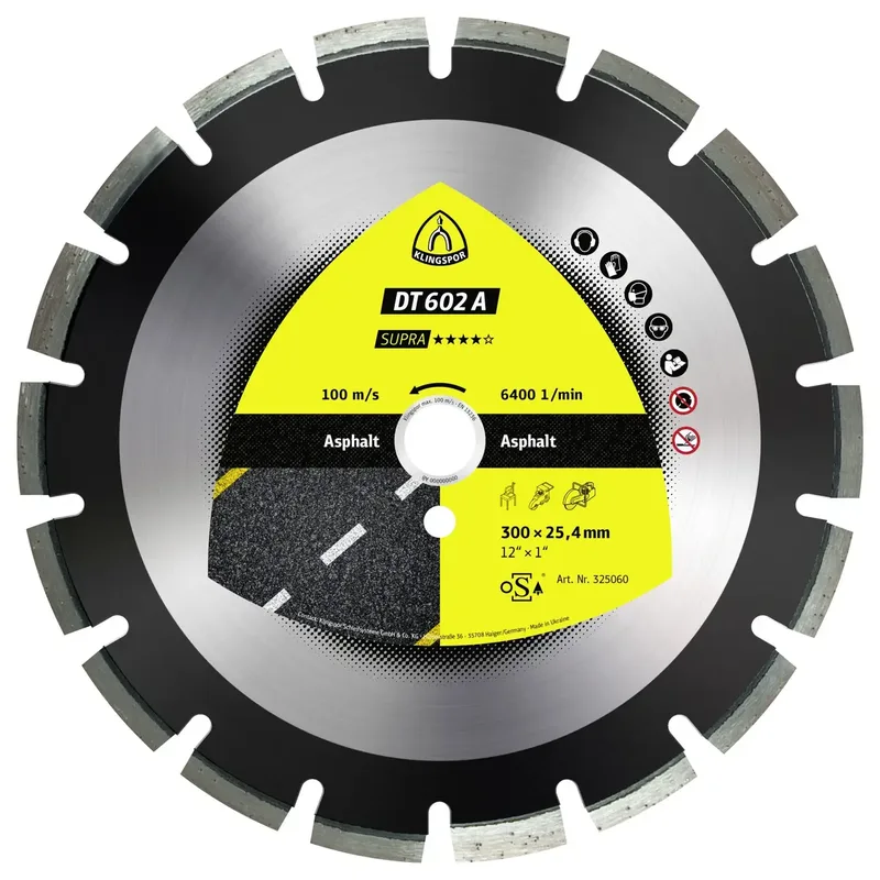 Klingspor 325128 DT 602 A Supra Diamanttrennscheibe Durchmesser 450 mm Bohrungs-Ø 25.4 mm Asphalt, Sandstein 1 St. de Klingspor – image du produit 1 sur 2