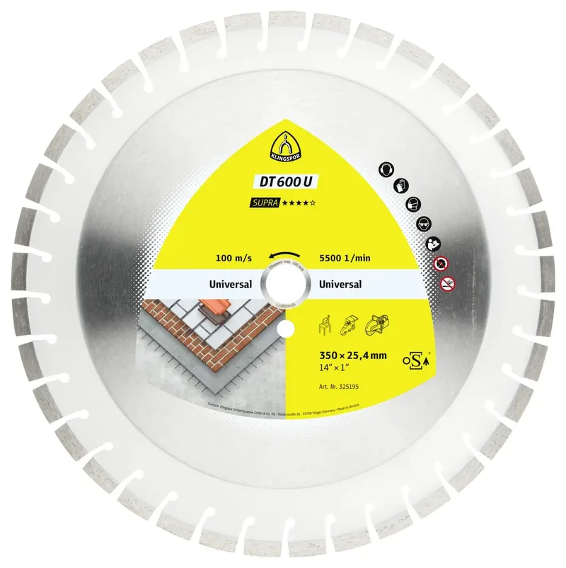 Klingspor 325201 DT 600 U Supra Diamanttrennscheibe Durchmesser 450 mm Bohrungs-Ø 25.4 mm Baustellenmaterialien, Beton, universal, Altbeton, armiert von Klingspor – Produktbild 1 von 2