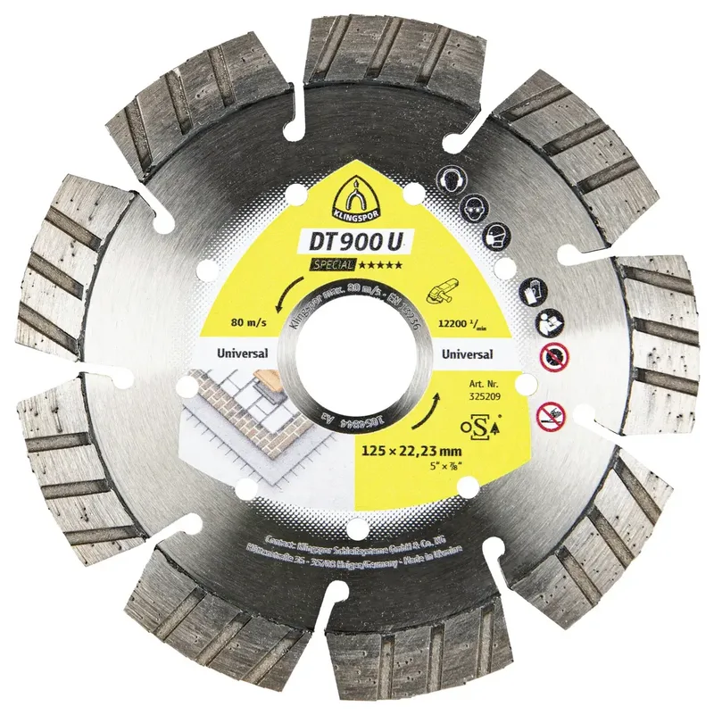 Klingspor 325209 DT 900 U Special Diamanttrennscheibe Durchmesser 125 mm Bohrungs-Ø 22.23 mm Baustellenmaterialien, Beton, universal, Altbeton, armiert von Klingspor – Produktbild
