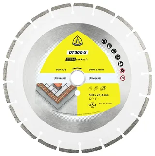 Klingspor 325349 DT 300 U Extra Disque à tronçonner diamanté Diamètre 300 mm Ø de perçage 25.4 mm Matériaux de chantier 1 pc(s) de Klingspor – image du produit 1 sur 2