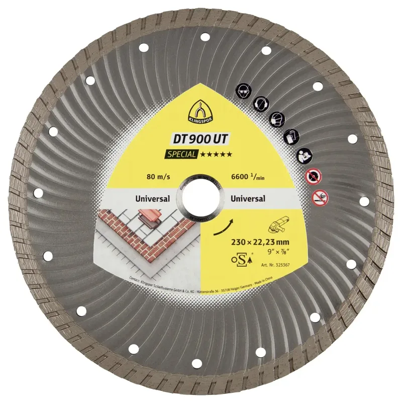 Klingspor 330626 DT 900 UT Special Diamanttrennscheibe Durchmesser 100 mm Bohrungs-Ø 22.23 mm Beton, universal, Baustellenmaterialien, Dachziegel 1 St. de Klingspor – image du produit