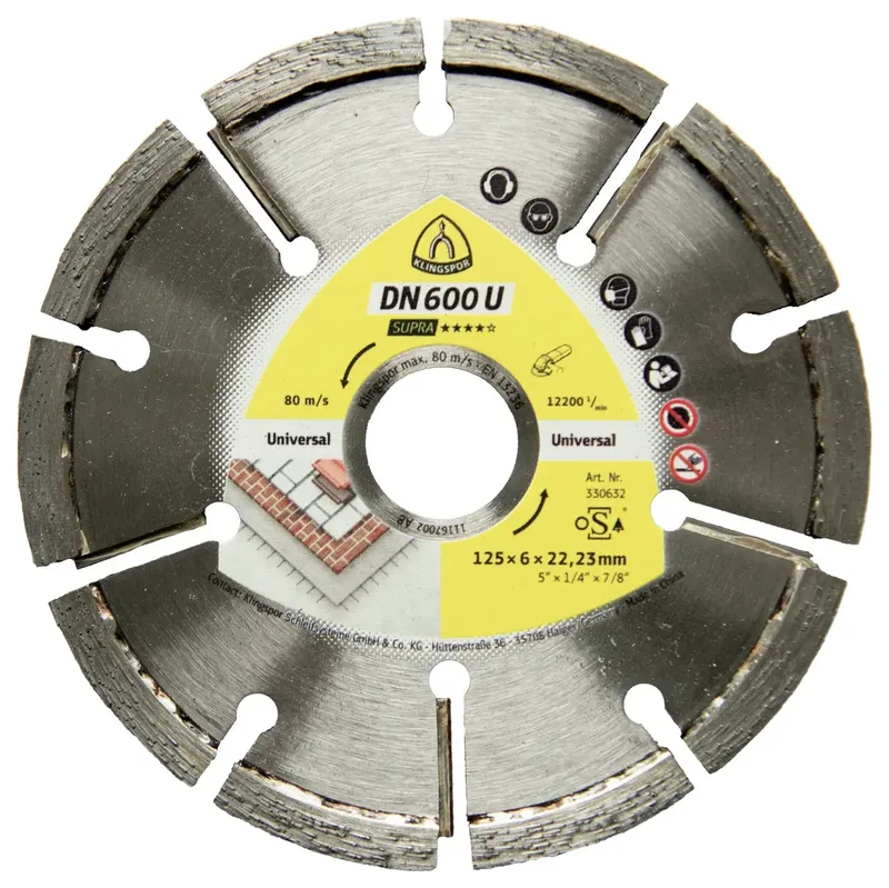 Klingspor 330663 DN 600 U Supra Diamanttrennscheibe Durchmesser 115 mm Bohrungs-Ø 22.23 mm Estrichfugen, Putz, Gasbeton 1 St. de Klingspor – image du produit