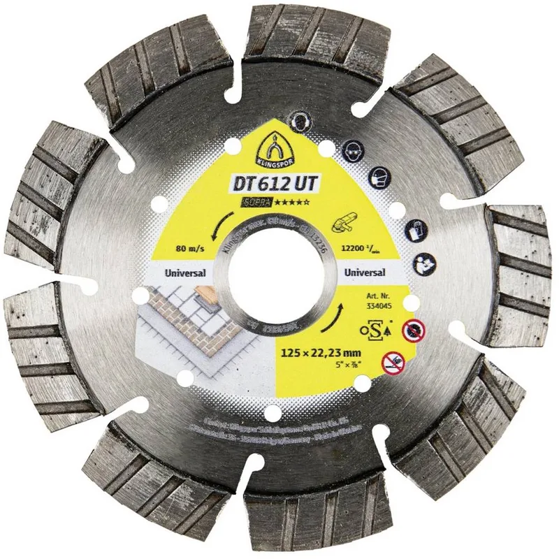 Klingspor 334045 DT 612 UT Supra Diamanten doorslijpschijf Diameter 125 mm Boordiameter 22.23 mm Bouwmaterialen, Beton de Klingspor – image du produit