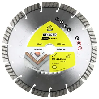 Klingspor 334061 DT 650 UD Supra Diamanttrennscheibe Durchmesser 230 mm Bohrungs-Ø 22.23 mm Baustellenmaterialien, Altbeton, armiert, Beton, universal van Klingspor – productafbeelding 1 van 2