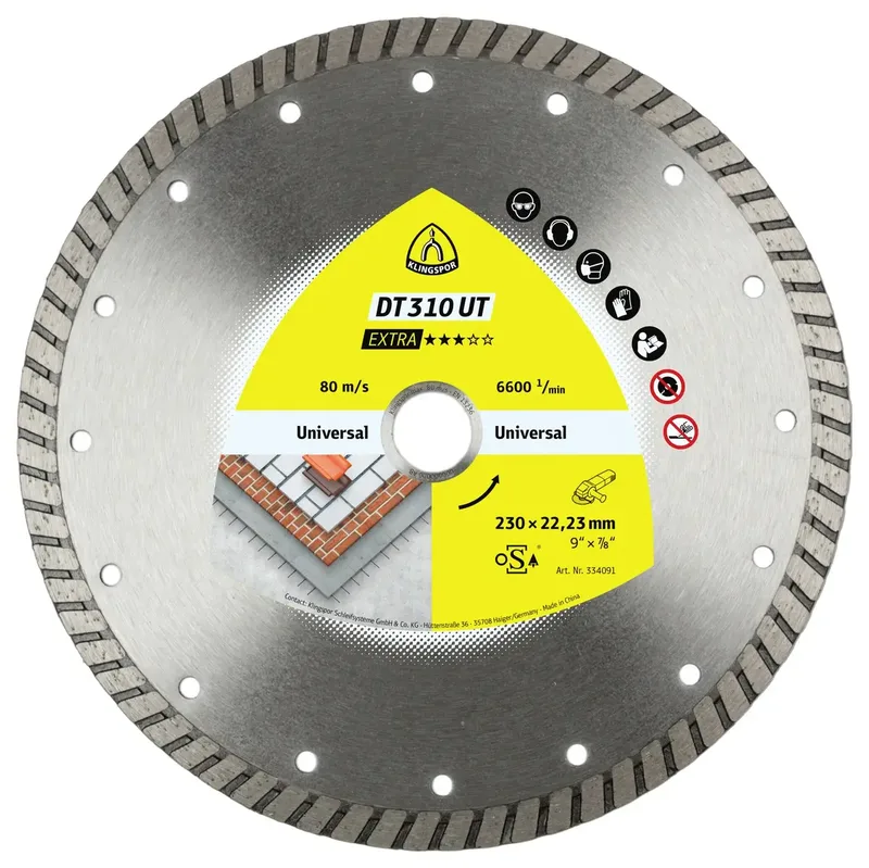 Klingspor 334087 DT 310 UT Extra Diamanttrennscheibe Durchmesser 100 mm Bohrungs-Ø 22.23 mm Baustellenmaterialien, Beton, universal, Dachziegel 1 St. von Klingspor – Produktbild