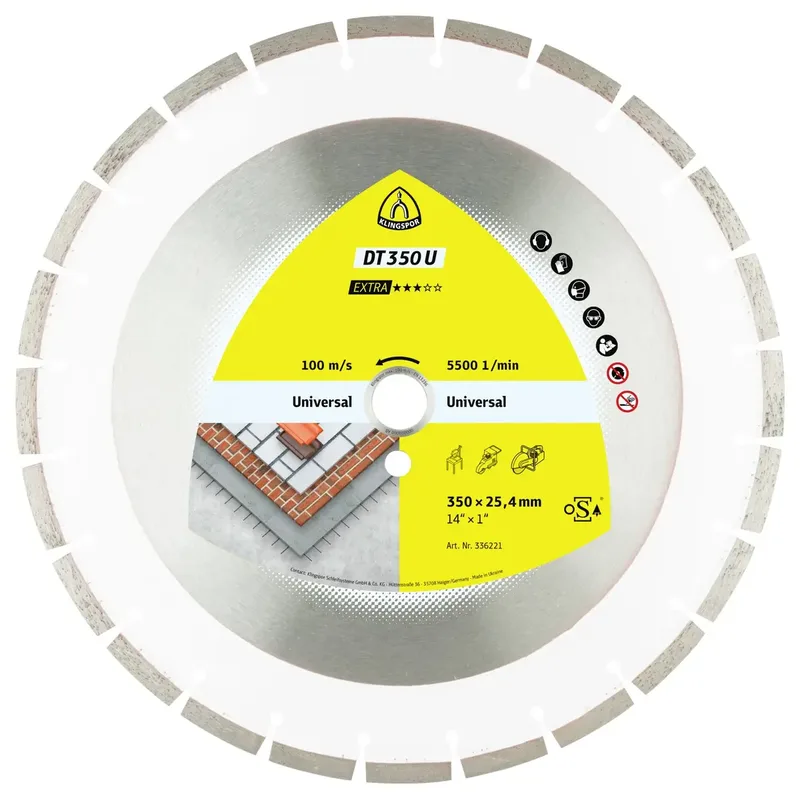 Klingspor 336220 DT 350 U Extra Diamanttrennscheibe Durchmesser 300 mm Bohrungs-Ø 25.4 mm Baustellenmaterialien, Beton, universal 1 St. von Klingspor – Produktbild 1 von 2