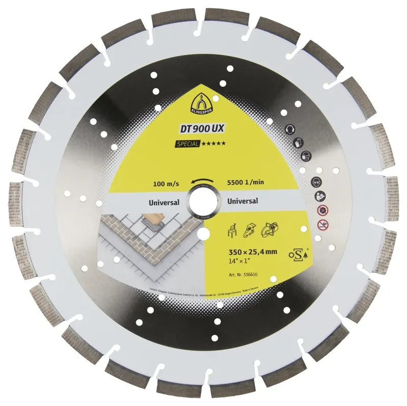Klingspor 336612 DT 900 UX Special Diamanttrennscheibe Durchmesser 450 mm Bohrungs-Ø 25.4 mm Beton, universal, Baustellenmaterialien, Altbeton, armiert 1 St. von Klingspor – Produktbild