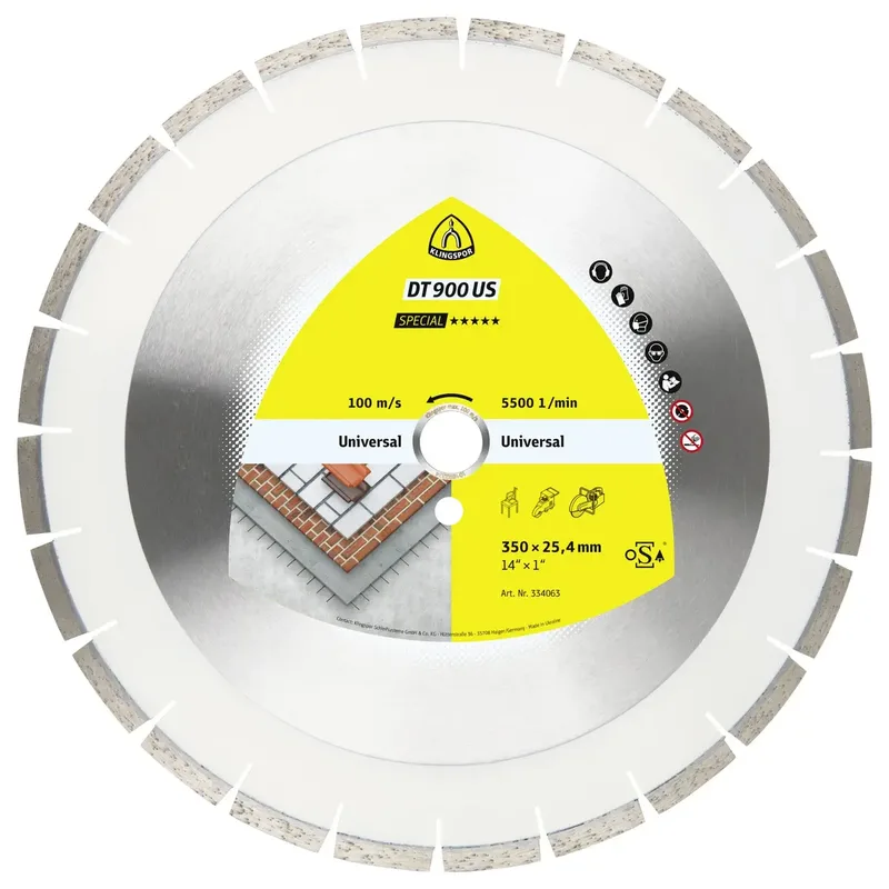 Klingspor 336726 DT 900 US Special Diamanttrennscheibe Durchmesser 350 mm Bohrungs-Ø 30 mm Altbeton, armiert, Beton, universal, Baustellenmaterialien de Klingspor – image du produit 1 sur 2
