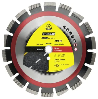 Klingspor 340232 DT 350 AB Extra CEVOLUTION Diamanttrennscheibe Durchmesser 300 mm Bohrungs-Ø 20 mm Asphalt, Beton 1 St. by Klingspor – product image 1 of 2