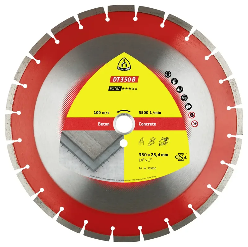 Klingspor 352749 DT 350 B Extra Diamanttrennscheibe Durchmesser 300 mm Bohrungs-Ø 20 mm Beton 1 St. fra Klingspor – produktbillede