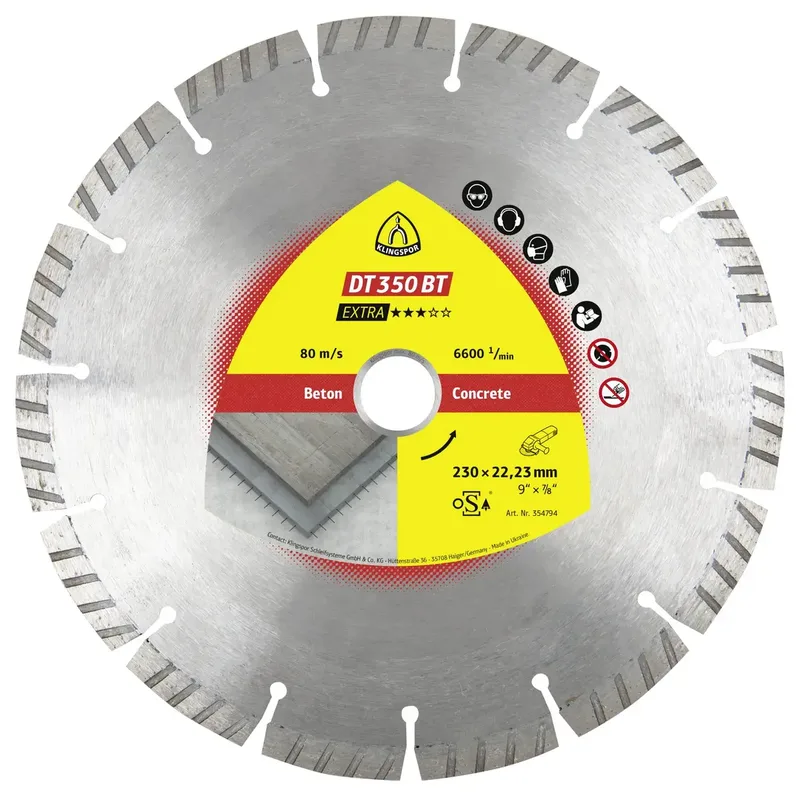 Klingspor 354792 DT 350 BT Extra Diamanttrennscheibe Durchmesser 150 mm Bohrungs-Ø 22.23 mm Beton 1 St. de Klingspor – image du produit