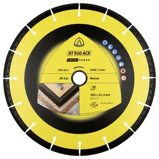 Klingspor 355726 DT 900 ACR Special Diamanttrennscheibe Durchmesser 300 mm Bohrungs-Ø 20 mm Baustellenmaterialien, Beton, universal, Glas, Holzwerkstoffe fra Klingspor – produktbillede 1 af 2