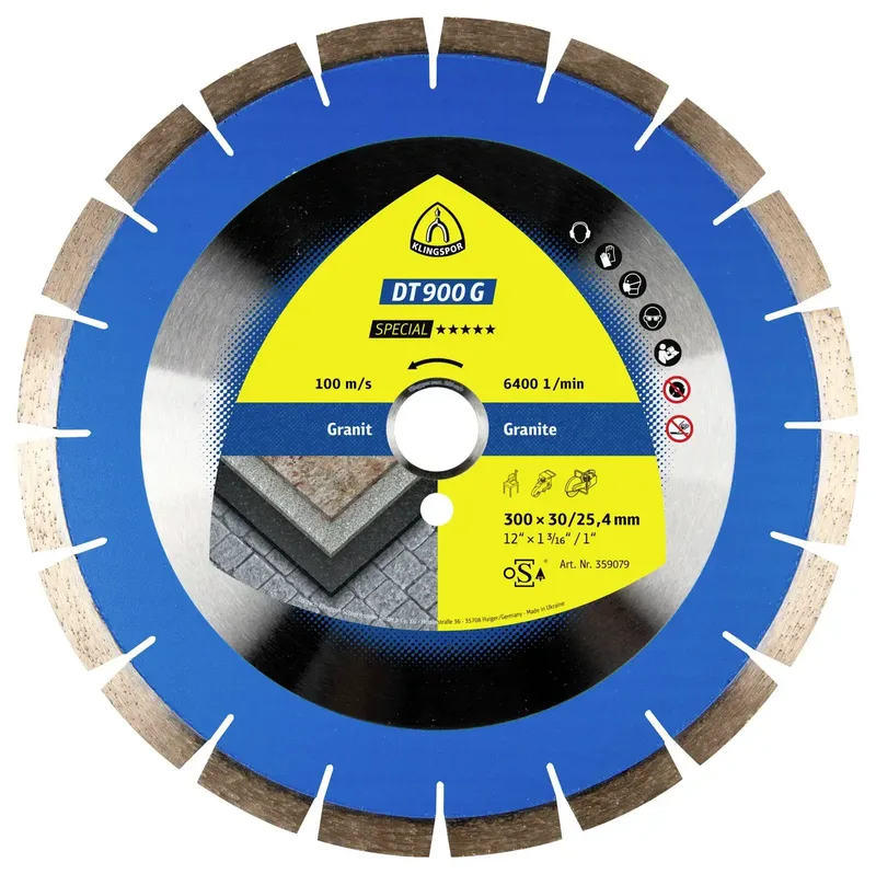 Klingspor 359079 DT 900 G Special Diamanttrennscheibe Durchmesser 300 mm Bohrungs-Ø 30 mm Granit, Porphyr, Quarzit, Terazzo 1 St. von Klingspor – Produktbild