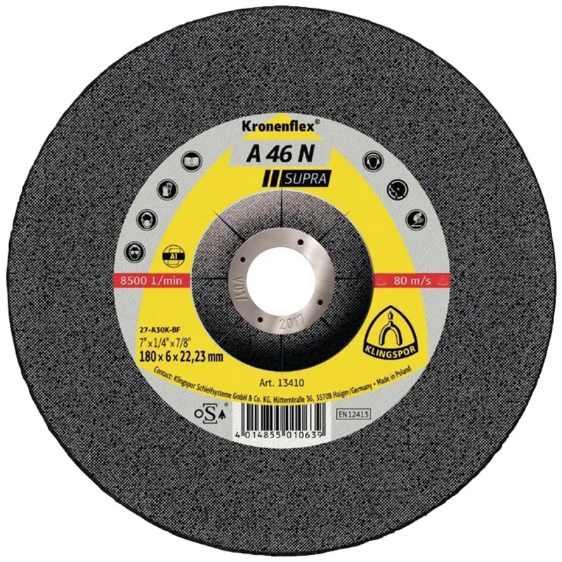 Klingspor 6622 A 46 N Supra Schruppscheibe gekröpft Durchmesser 115 mm Bohrungs-Ø 22.23 mm Aluminium 10 St. von Klingspor – Produktbild