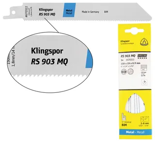 Klingspor 670322 RS 903 MQ Säbelsägeblätter, 150 x 19 x 0,9 mm Nutzlänge 130Bi-Metall, gefräst, geschränkt , 14 Zähne pro Zoll, SB-verpackt im Karton von Klingspor – Produktbild 1 von 2