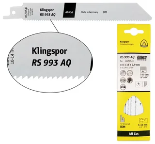 Klingspor 670352 RS 993 AQ Säbelsägeblätter, 300 x 19 x 0,9 mm Nutzlänge 280Bi-Metall, gefräst, geschränkt , 10-14 Zähne pro Zoll, SB-verpackt im Karton de Klingspor – image du produit 1 sur 2