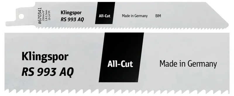 Klingspor 670352 RS 993 AQ Säbelsägeblätter, 300 x 19 x 0,9 mm Nutzlänge 280Bi-Metall, gefräst, geschränkt , 10-14 Zähne pro Zoll, SB-verpackt im Karton de Klingspor – image du produit 2 sur 2