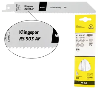 Klingspor 670362 RS 903 AF Säbelsägeblätter, 200 x 19 x 0,9 mm Nutzlänge 180Bi-Metall, gefräst, geschränkt , 10 Zähne pro Zoll, SB-verpackt im Karton de Klingspor – image du produit 1 sur 2