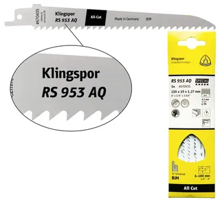Klingspor 670421 RS 953 AQ Säbelsägeblätter, 230 x 19 x 1,27 mm Nutzlänge 210Bi-Metall, gefräst, geschränkt , 6 Zähne pro Zoll, SB-verpackt im Karton by Klingspor – product image 1 of 2