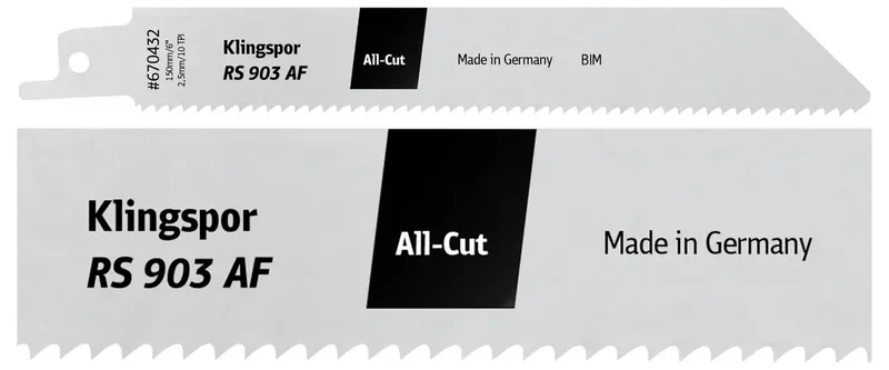 Klingspor 670432 RS 903 AF Säbelsägeblätter, 150 x 19 x 0,9 mm Nutzlänge 130Bi-Metall, gefräst, geschränkt , 10 Zähne pro Zoll, SB-verpackt im Karton van Klingspor – productafbeelding 2 van 2