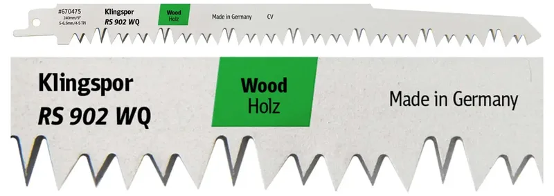 Klingspor 670475 RS 902 WQ Säbelsägeblätter, 240 x 19 x 1,2 mm Nutzlänge 210Crom-Vanadium, kreuzgeschliffen, geschränkt , 5 Zähne pro Zoll, SB-verpackt im von Klingspor – Produktbild 2 von 2