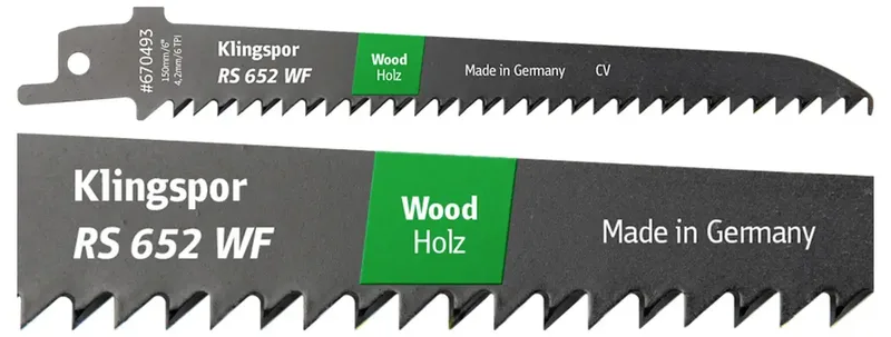 Klingspor 670493 RS 652 WF Säbelsägeblätter, 150 x 19 x 1,2 mm Nutzlänge 130Crom-Vanadium, gefräst, geschränkt , 6 Zähne pro Zoll, SB-verpackt im Karton von Klingspor – Produktbild 2 von 2