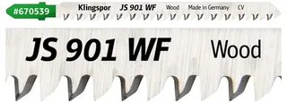 Klingspor 670539 JS 901 WF Stichsägeblätter, 115 x 8 x 1,45 mm Nutzlänge 90Crom-Vanadium, kreuzgeschliffen, konisch , 9 Zähne pro Zoll, SB-verpackt im Karton 5 von Klingspor – Produktbild 2 von 2
