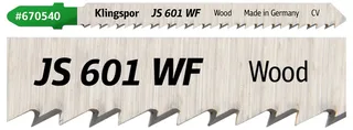 Klingspor 670540 JS 601 WF Stichsägeblätter, 100 x 8 x 1,45 mm Nutzlänge 75Crom-Vanadium, kreuzgeschliffen, konisch , 10 Zähne pro Zoll, SB-verpackt im Karton van Klingspor – productafbeelding 2 van 2