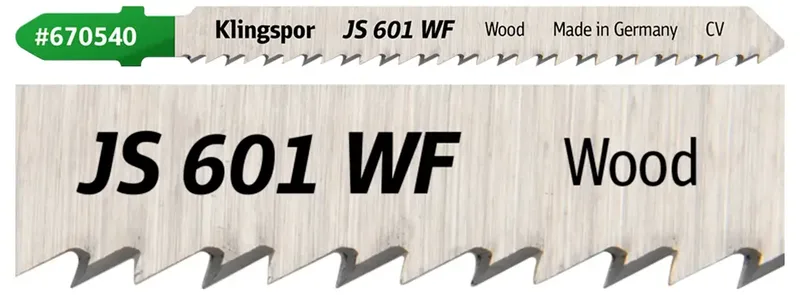 Klingspor 670540 JS 601 WF Stichsägeblätter, 100 x 8 x 1,45 mm Nutzlänge 75Crom-Vanadium, kreuzgeschliffen, konisch , 10 Zähne pro Zoll, SB-verpackt im Karton van Klingspor – productafbeelding 2 van 2