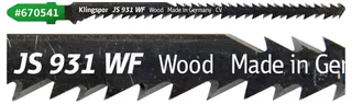 Klingspor 670541 JS 931 WF Stichsägeblätter, 115 x 5 x 1,45 mm Nutzlänge 95Crom-Vanadium, kreuzgeschliffen, konisch , 8-11 Zähne pro Zoll, SB-verpackt im fra Klingspor – produktbillede 2 af 2