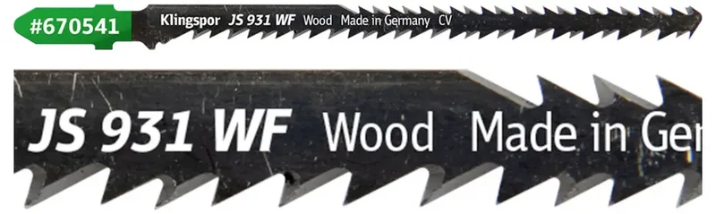 Klingspor 670541 JS 931 WF Stichsägeblätter, 115 x 5 x 1,45 mm Nutzlänge 95Crom-Vanadium, kreuzgeschliffen, konisch , 8-11 Zähne pro Zoll, SB-verpackt im fra Klingspor – produktbillede 2 af 2