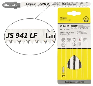 Klingspor 670543 JS 941 LF Stichsägeblätter, 100 x 5 x 1,45 mm Nutzlänge 75Crom-Vanadium, kreuzgeschliffen, konisch , 17-19 Zähne pro Zoll, SB-verpackt im van Klingspor – productafbeelding 1 van 2