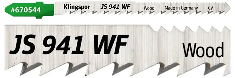 Klingspor 670544 JS 941 WF Stichsägeblätter, 100 x 5 x 1,45 mm Nutzlänge 75Crom-Vanadium, kreuzgeschliffen, konisch , 10-18 Zähne pro Zoll, SB-verpackt im de Klingspor – image du produit 2 sur 2