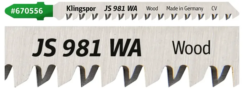 Klingspor 670545 JS 981 WA Stichsägeblätter, 170 x 8 x 1,7 mm Nutzlänge 145Crom-Vanadium, kreuzgeschliffen, konisch , 9 Zähne pro Zoll, SB-verpackt im Karton 5 de Klingspor – image du produit 2 sur 2