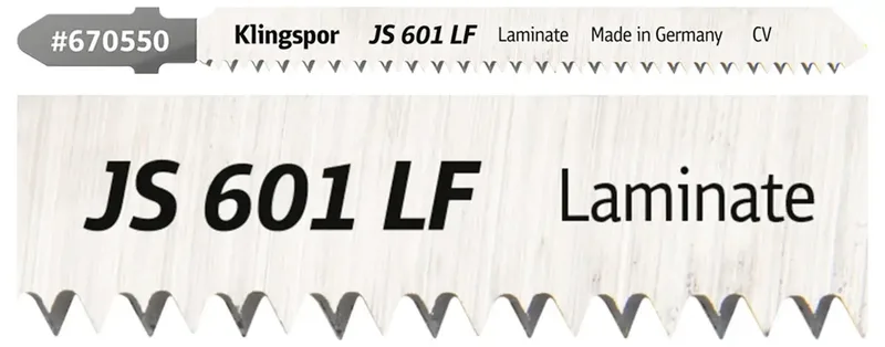 Klingspor 670550 JS 601 LF Stichsägeblätter, 100 x 8 x 1,45 mm Nutzlänge 75Crom-Vanadium, kreuzgeschliffen, konisch , 17 Zähne pro Zoll, SB-verpackt im Karton de Klingspor – image du produit 2 sur 2
