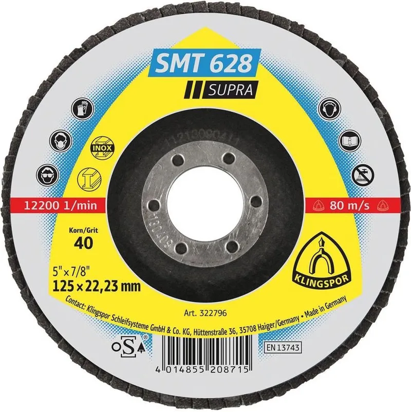 lamellenschijf SMT 628 Supra Ø 125 mm korrel 60 plat IN... by Klingspor – product image